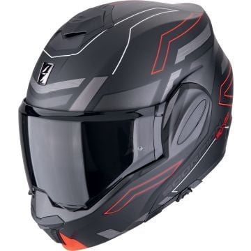 Scorpion EXO-Tech Evo Conquer Noir Rouge Casque Modulable