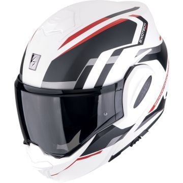 Scorpion EXO-Tech Evo Furio Noir Blanc Rouge Casque Modulable