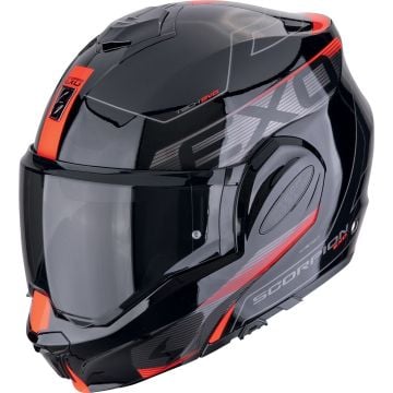 Scorpion EXO-Tech Evo Traveller Noir Rouge Casque Modulable