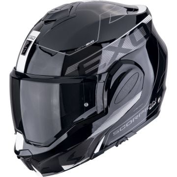 Scorpion EXO-Tech Evo Traveller Noir Blanc Casque Modulable