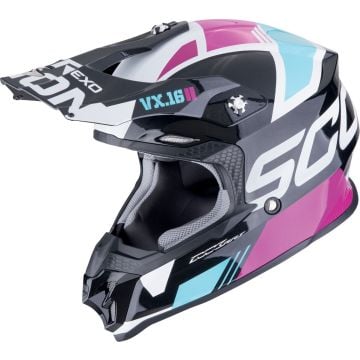 Scorpion VX-16 Evo Air Analog Noir Rose Casque Cross