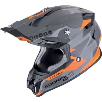 Scorpion VX-16 Evo Air Rod Gris Orange Casque Cross