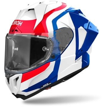 Airoh GP 800 Competition Carbon Blanc Bleu Rouge Casque Intégral