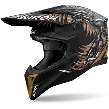 Airoh Wraaap Cyborg Noir Bronze Casque Motocross
