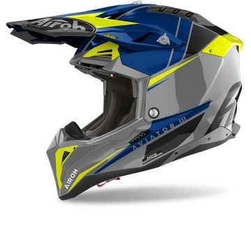 Airoh Aviator 3 Push Blue Offroad Helmet