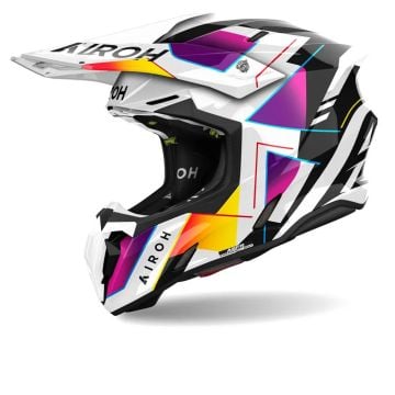 Airoh Twist 3 Rainbow White Purple Offroad Helmet