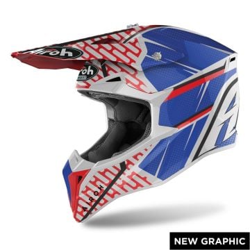 Airoh Wraap Idol Red Blue Offroad Helmet