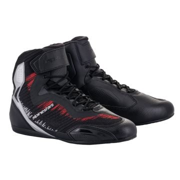 Alpinestars Faster-3 Rideknit Schwarz Silber Bright Rot Schuhe