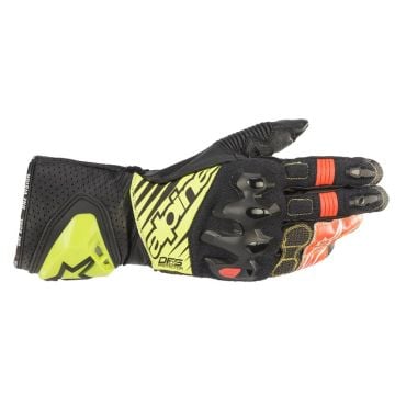 Alpinestars GP Tech V2 Schwarz Gelb Fluo Weiß Rot Fluo Handschuhe