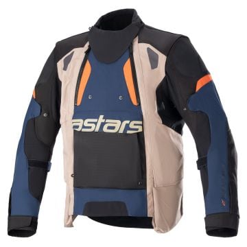 Alpinestars Halo Drystar Jacket Dark Blue Dark Khaki Flame Orange 