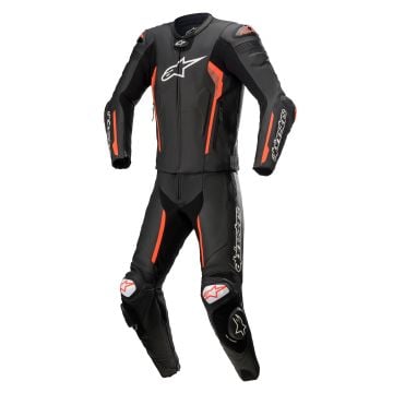 Alpinestars Missile V2 2-Piece Leather Suit Black Red Fluo