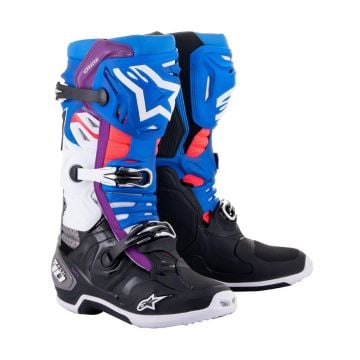 Alpinestars Tech 10 Supervented Black Enamel Blue Purple White