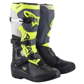 Alpinestars Tech 3 Schwarz Cool Grau Gelb Fluo Stiefel