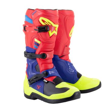 Alpinestars Tech 3 Bright Red Dark Blue Yellow Fluo