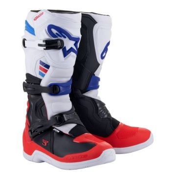 Alpinestars Tech 3 White Bright Red Dark Blue