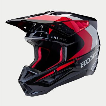 Alpinestars Honda S-M5 Helmet Ece 22.06 Black Red Glossy