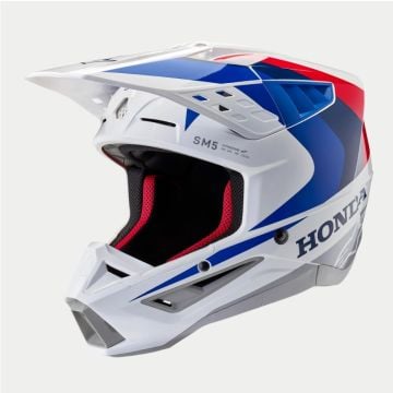 Alpinestars Honda S-M5 Helmet Ece 22.06 White Blue Red Glossy