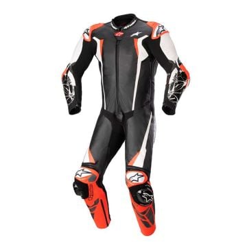 Alpinestars Racing Absolute V2 1 Pc Leather Suit Black White Red Fluo