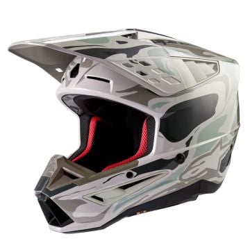 Alpinestars S-M5 Mineral Helmet Ece 22.06 Warm Gray Celadon Green Glossy