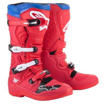 Alpinestars Tech 5 Boots Bright Red Dark Red Blue