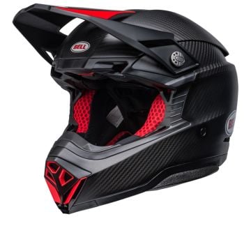 Bell Moto-10 Spherical Solid Satin Gloss Black Red Offroad Helmet