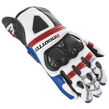 Bogotto Grand Champ Motorcycle Gloves White Red Blue 
