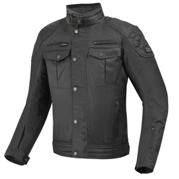 Bogotto Barton Waterproof Motorcycle Waxed Jacket Black 