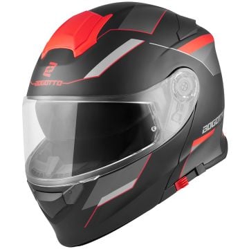 Bogotto V271 Delta Mat Noir Rouge Casque Modulable