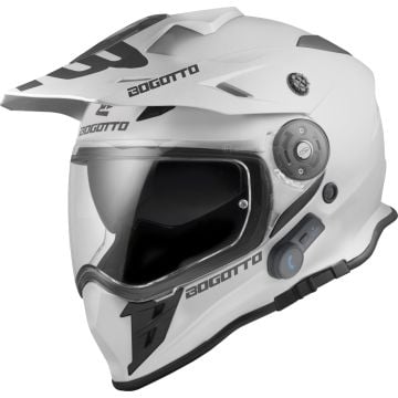 Bogotto H331 BT Bluetooth White Enduro Helmet
