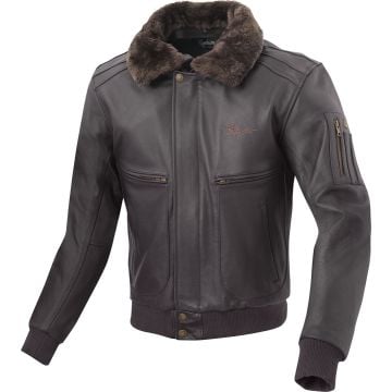 Bogotto Aviator Dark Brown Leather Motorcycle Jacket
