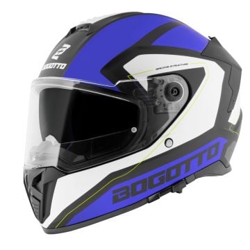 Bogotto FF122 BGT White Blue Full Face Helmet