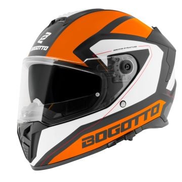 Bogotto FF122 BGT White Orange Full Face Helmet