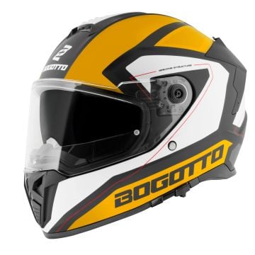 Bogotto FF122 BGT White Yellow Full Face Helmet