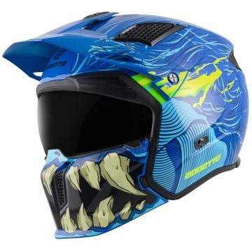 Bogotto Radic Bestia 22.06 Black Blue Yellow Jet Helmet