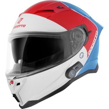 Bogotto H153 BT SPN Weiß Rot Blau Bluetooth Helm