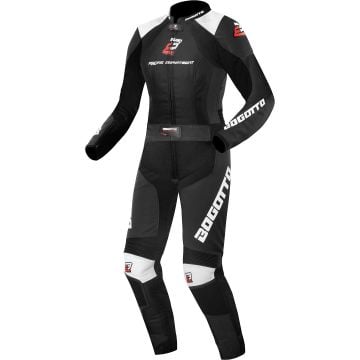 Bogotto Losail Ladies Black White 2PC Leather Motorcycle Suit