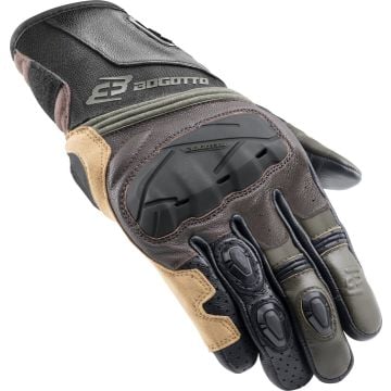 Bogotto Zello Perforated Brown Beige Green Motorcycle Gloves