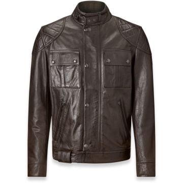 Belstaff Brooklands Off Black Leather Jacket