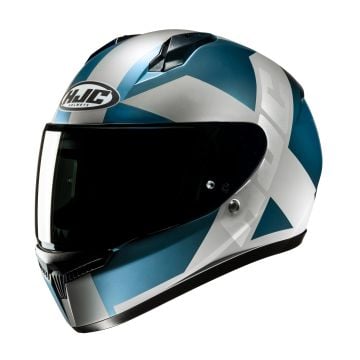 HJC C10 Tez White Turquoise Blue Full Face Helmet