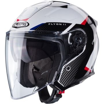 Caberg Flyon II Boss White Black Red Jet Helmet