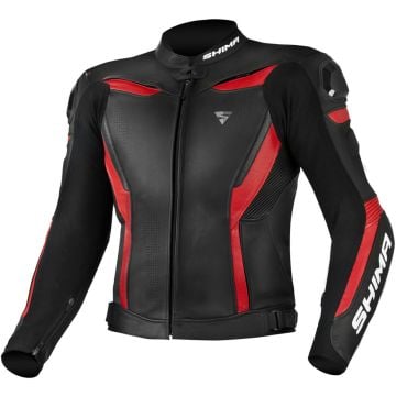 SHIMA Chase Black Red Leather Motorcycle Jacket
