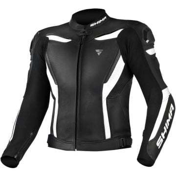 SHIMA Chase Black White Leather Motorcycle Jacket