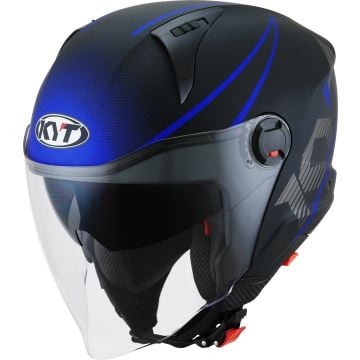 KYT D-City Colorful Matt Blau Jethelm