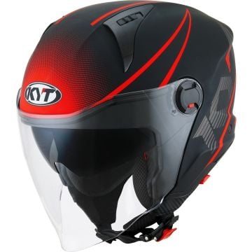 KYT D-City Colorful Matt Red Jet Helmet