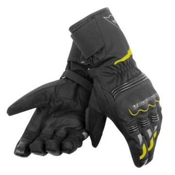 Dainese Tempest Unisex D-Dry Guantes Largos Negro Amarillo Fluo