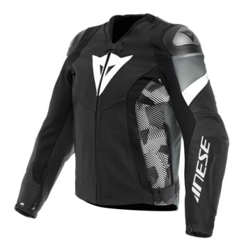 Dainese Avro Leather 5 Jacket Black White Anthracite   