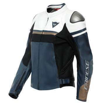 Dainese Rapida Lady Leather Noir Iris Blanc Tibetan Plat Blouson