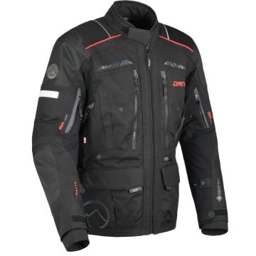 DANE Hornum Black Red Waterproof Textile Jacket