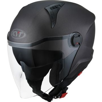 KYT D-City Plain Matt Grey Jet Helmet