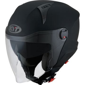 KYT D-City Plain Matt Black Jet Helmet